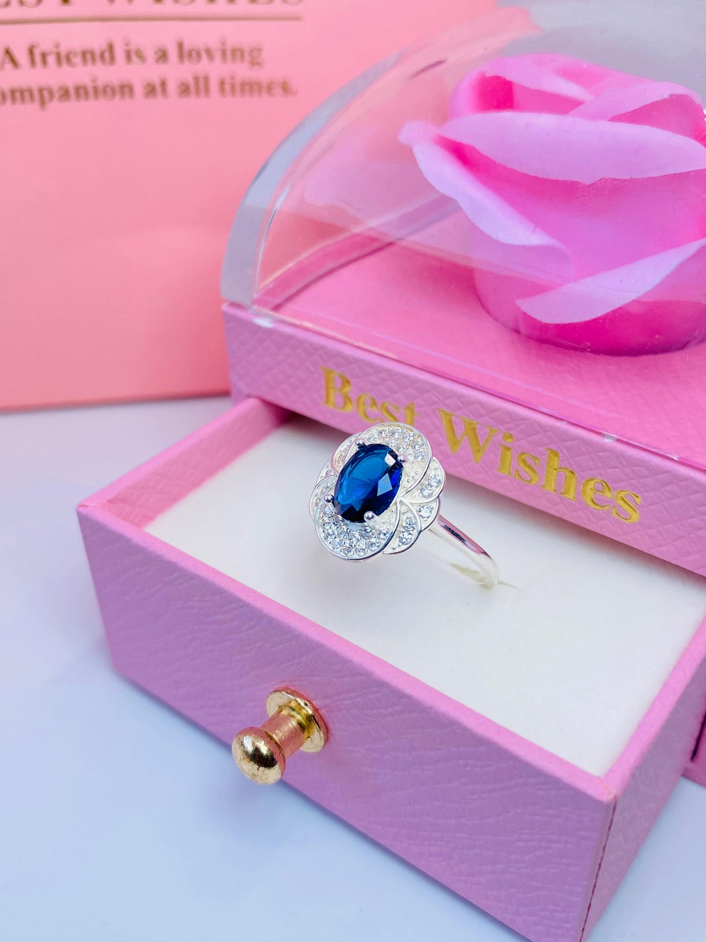 Twilight Elegance Ring - Dual-Tone Gemstone Ring with Exquisite Design