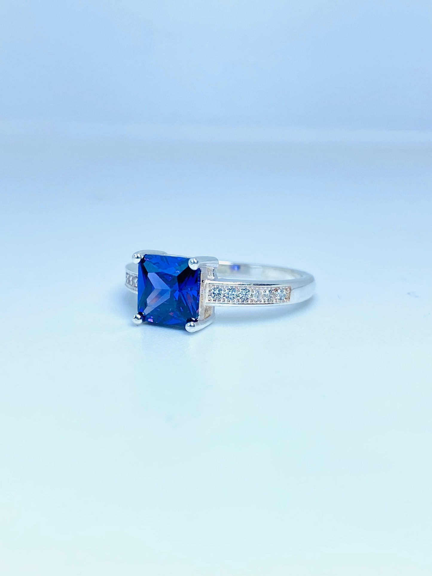 Midnight Elegance Square-Cut Ring
