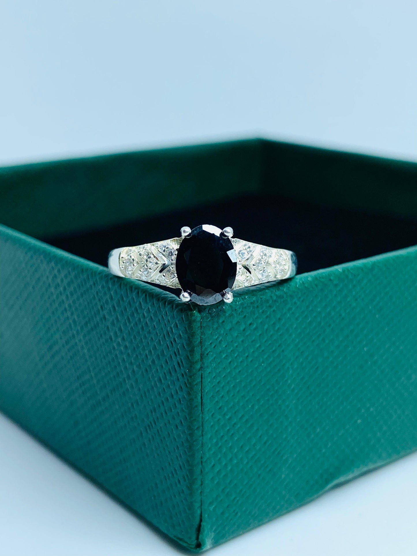 Trinity Elegance Sapphire Ring: Multi-Colored Gemstone Ring with Intricate Craftsmanship