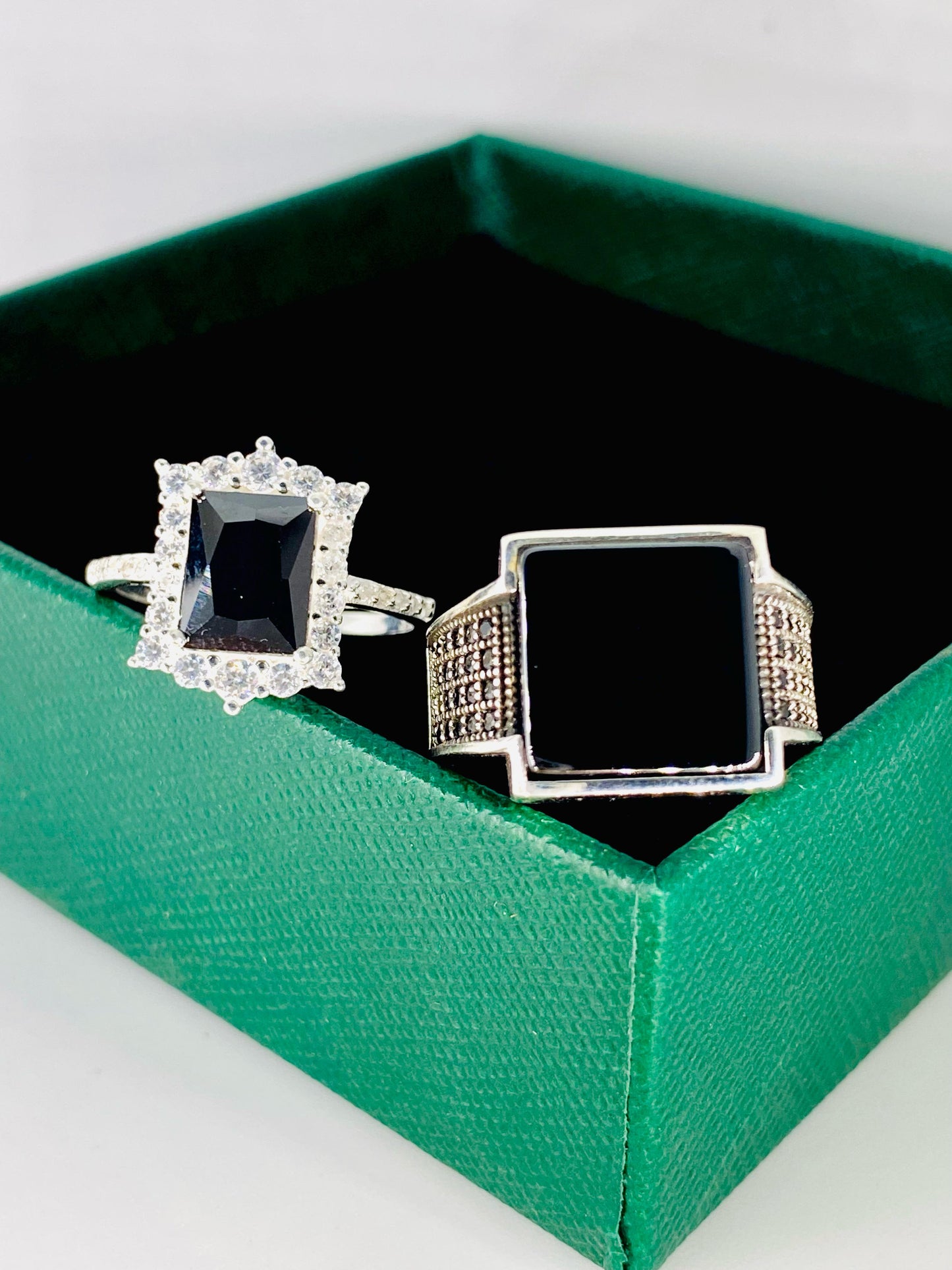 Midnight Majesty Couple Ring Set