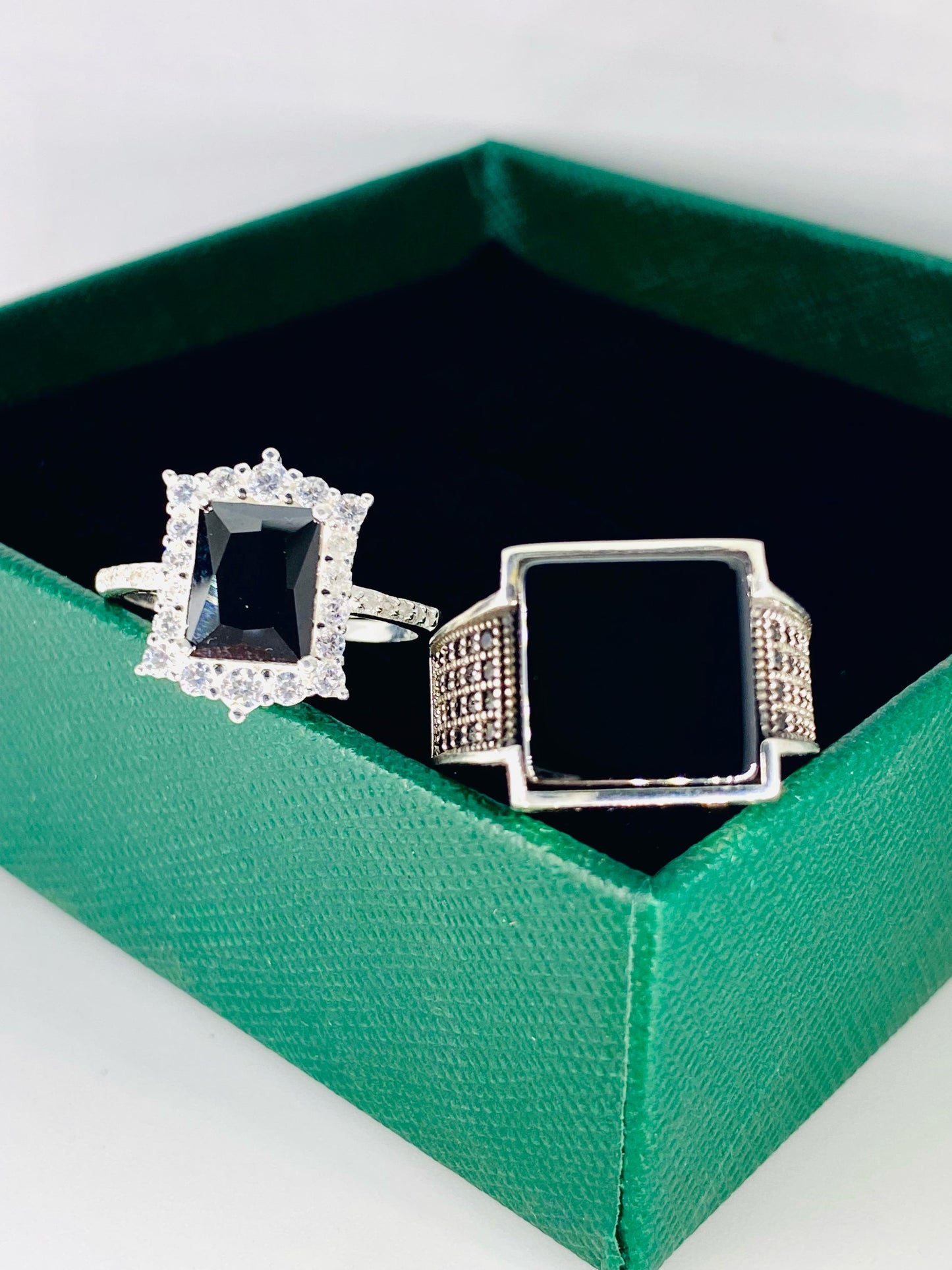 Midnight Majesty Couple Ring Set