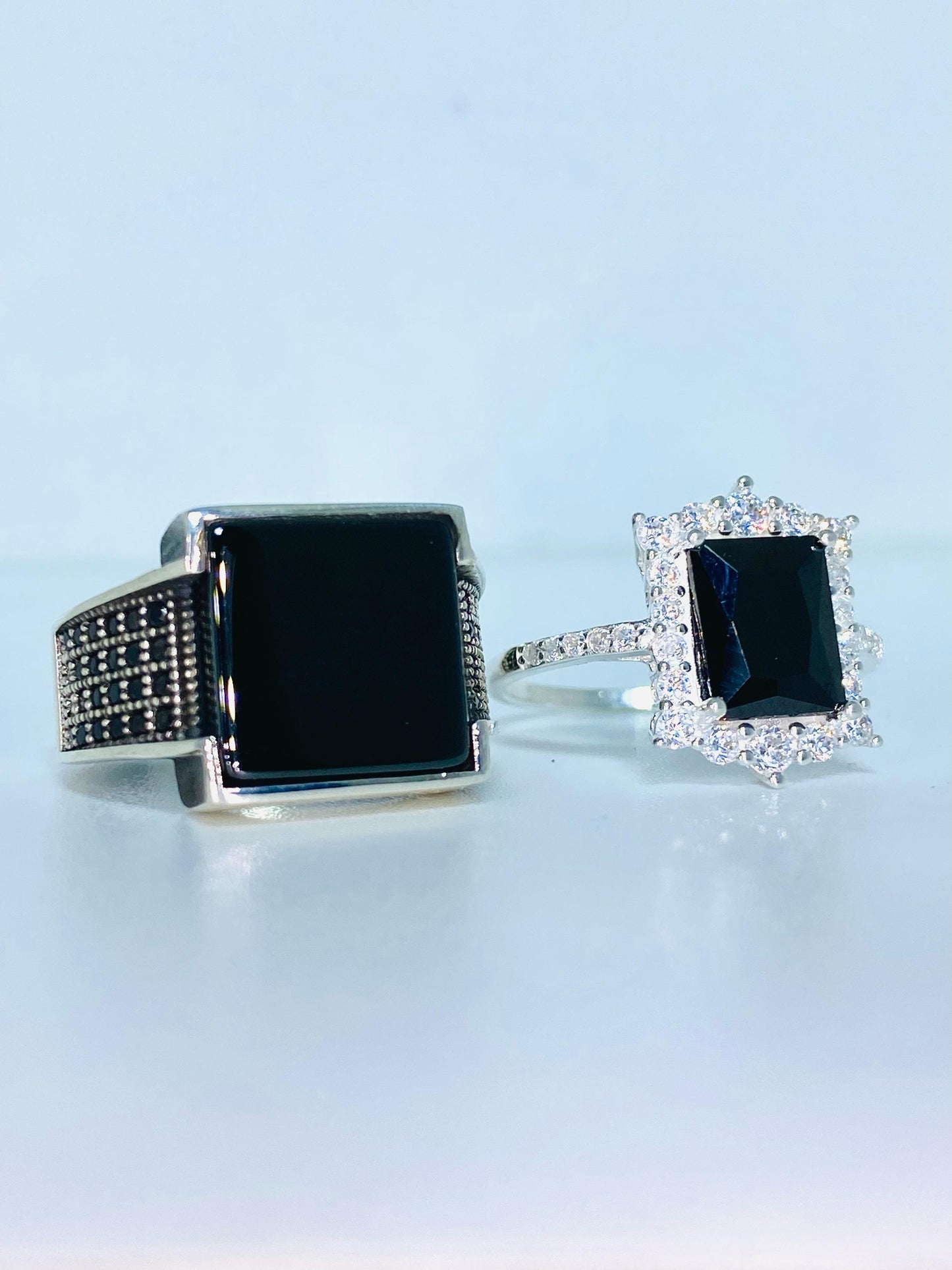 Midnight Majesty Couple Ring Set