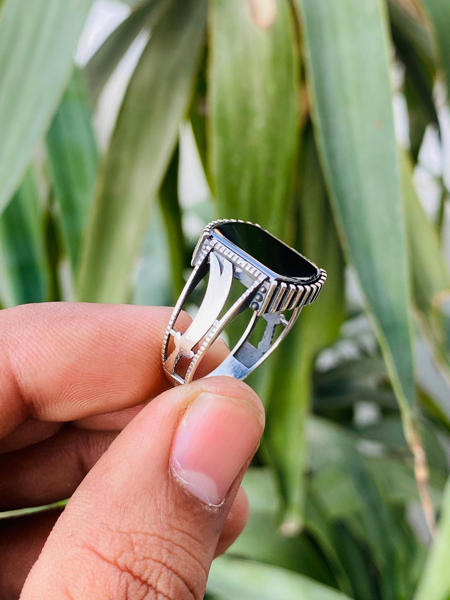 Zulfiqar-e-Saad Yamani Aqeeq Ring - Elegant Silver Ring for Men