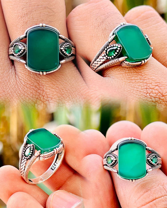 Emerald Aura Turkish Ring
