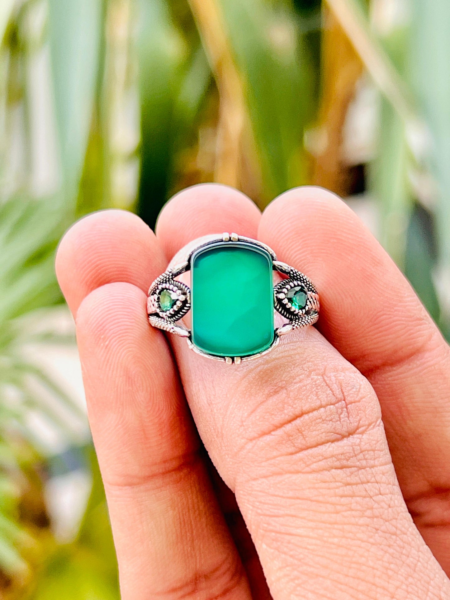 Emerald Aura Turkish Ring