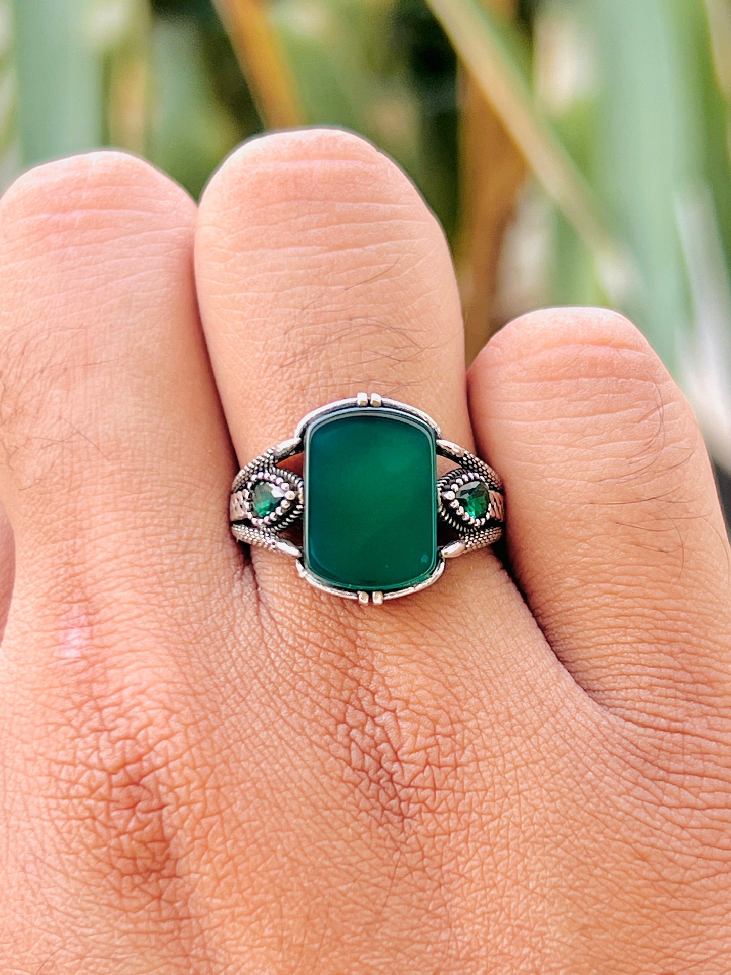 Emerald Aura Turkish Ring